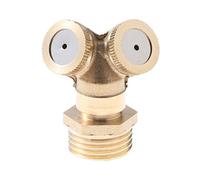 TOOLSTAR Buse de brumisation, buse de brumisation en Laiton à 2 Trous pour arrosage de Jardin, raccord d'eau avec Adaptateur de 1,27 cm pour Jardin extérieur - Lot de 1