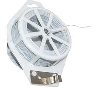 TOOLSTAR Cravate torsadée de jardin en plastique avec distributeur et cutter pour jardinage, maison, bureau (blanc, 100 m)