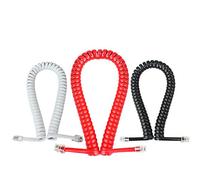 TOOLSTAR Lot de 2 câbles téléphoniques enroulés RJ10 RJ9 4P4C Rouge 5 m