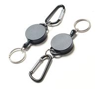 Toolstar Lot de 2 porte-clés rétractables avec câble en acier 60 cm