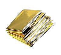 Toolstar Lot de 5 couvertures de secours thermiques réfléchissantes pour survie Doré 160 x 210 cm