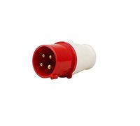 TOOLSTAR Prise et prises industrielles, 1 pièce IP44, étanche, bleu, prise industrielle de chantier, connecteur répartiteur intérieur/extérieur (4 broches 32A 024#)