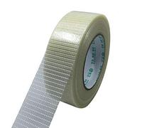 TOOLSTAR Ruban adhésif en fibre de verre, 80 mm x 20 m, robuste, transparent, en maille, pour sceller les emballages, le collage en alliage, le collage du bois (lot de 1)