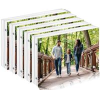 Toolsure Lot de 5 cadres photo magnétiques transparents en acrylique 10 x 15 cm avec coffret cadeau