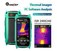 TOOLTOP ET14C 2.8 pouces imageur thermique 25Hz caméra d'imagerie thermique domestique ISR240x240 thermographie avec support détection de défauts électriques ET14C and Macro Lens