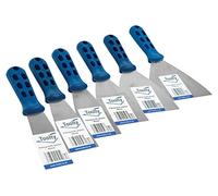 Toolty Couteau de remplissage en acier inoxydable, couteau à mastic flexible, grattoir pour cloison sèche, spatule pour revêtement de finition - Lot de 40, 50, 60, 80, 100, 120 mm - DIY - TLTY-S036