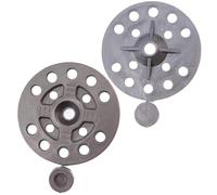 Toolty Rondelles en plastique - 100 pièces de 56 mm - Fixations d'isolation noires - Disques de serrage avec capuchons en plastique - Pour panneaux d'isolation et feuilles