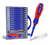 TOOLUTION Lot de 26 tournevis isolés 1000 V avec étui, embouts magnétiques | Tournevis à lames interchangeables, kit d'outils d'électricien avec poignée TPR pour réparation électrique, électroménager