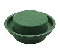 Toolvvik Kit D'Arrangement de Fleurs Bricolage Vert Rond Mousse Humide Floral, AlléEs de Mariage Fleurs, DéCoration de FêTe (Mousse de Fleurs avec Bol, 12 PièCes)