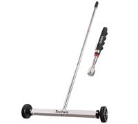 Toolwiz Balai magnétique roulant de 43,2 cm, 4 kg, avec outils de ramassage magnétiques télescopiques de 7,3 kg - Balayeuse légère avec roues pour clous, vis et débris métalliques pour usage