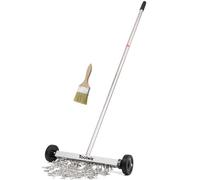 Toolwiz Balayeuse magnétique Robuste de 38,1 cm - Outils de toiture pour pelouse - Outils de Jardin de 4,5 kg avec Support télescopique et Roues pour Nettoyer Les Ongles - Poignée réglable pour la