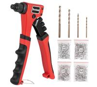 Toolwiz pince a rivet pop à riveter à une main avec 200 rivets, 4 têtes interchangeables sans outil et 4 forets - Riveteuse manuelle haute performance pour métal, bois, plastique, cuir, tissu