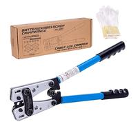 Toolwiz pince a sertir - Réglable professionnelle multicouche Cliquet de sertissage pince pour cosses de electrique câble AWG 10-0, 6/10/16/25/35/50 mm², pour Électricien & Bricoleur