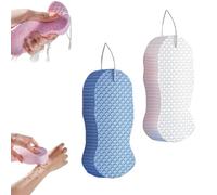Toolye Body Scrubber, 2026 Upgraded Magic Exfoliating Bath Sponge, 3D Super Soft and Skin-Friendly, for Adults Women and Men (2pcs D)