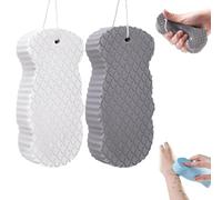 Toolye Lot de 2 éponges de bain exfoliantes magiques pour le corps, exfoliant magique, exfoliant pour le corps, éponge de bain 3D super douce pour homme et femme