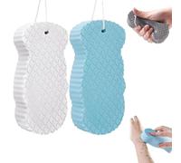Toolye Lot de 2 éponges exfoliantes pour le corps, exfoliant magique, exfoliant spirituel, éponge de bain exfoliante 3D, pour homme et femme