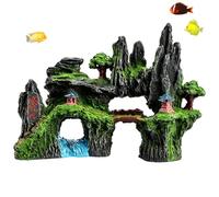 Toolzia Décoration d'aquarium en forme de roche de montagne, cachette de poisson en résine, décoration artificielle pour aquarium d'eau douce et d'eau salée