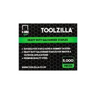 TOOLZILLA Agrafes haute performance pour agrafeuses - paquet de 5.000 agrafes galvanisées de 6 mm de Toolzilla (couronne étroite). Parfaites pour les agrafeuses de câbles et autres applications.