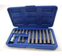 toolzone HX036 Lot de 15 embouts hexagonaux avec douille 1/2" Noir