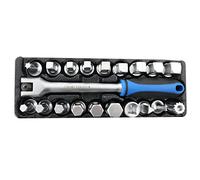 Toolzone Jeu de 20 clés de bouchon de vidange d'huile universelles hexagonales carrées triangulaires avec entraînement 3/8 pouces