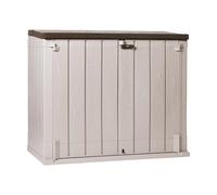 Toomax Stora Way Boîte à Outils d'extérieur en polypropylène recyclé avec Effet Bois (1270 l, Gris Taupe/Marron)