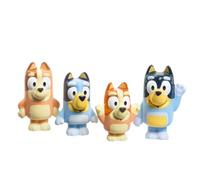 Toomies Bluey Squirter Lot de 4 Jouets de Bain avec Bleu, Bingo, Maman et Papa, Plaisir pour Les Tout-Petits, conçu pour Les Petites Mains, favorise la motricité, Le Jeu créatif, à partir de 18 Mois