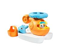Toomies Tomy E73305C Jouet de Bain Hélicoptère de Secours Tourne dans l'eau - Jouet Flottant avec Pilote gicleur - Seau de Sauvetage et Dauphin avec Bec verseur - A partir de 1 an