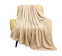 TOONOW Couverture Polaire Super Douce et Confortable, en Flanelle, texturée et Chaude, pour canapé, lit, Abricot (127 x 152,4 cm, Abricot)