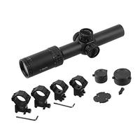 ToopMount 1-6x24 Scope View Finder, réticule MIL Rouge/Vert, avec couvercles d'objectif rabattables et Anneaux de Montage 20 mm 11 mm, antibuée, étanche, Antichoc