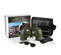 ToopMount Jumelles 10×50 Télescope Jumelles Vert Large Champ de Vision Intégré Télémètre et Boussole Étanchéité Flottante IPX7