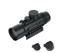 ToopMount Lunette de visée Tactique 4x33mm Tri Rail illuminé Fusil entièrement recouvert d'un réticule Rouge et Vert 1/4 MOA Scope with Weaver Rails