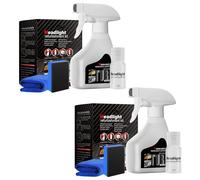 Tooporte Headlight Cleaner - Automotive Headlamp Restoration Fluid Kit, Pro Headlight Rejuvenator Kit with Keep Clear Headlight Coating, Instant Oxidation Removal for Yellowing Cloudy (2 Set)
