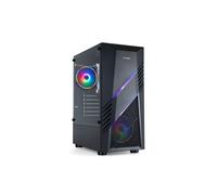 TooQ Biohazard TQGCC102-B : Boîtier PC Midi Tower Noir, Acier & Verre Trempé, ATX/microATX/Mini-ITX, 2x3.5", 3x2.5", 2x120mm Fan, USB 3.2 Gen 1