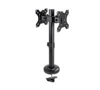 TOOQ DB1132TN-B - Support de Table pour 2 écrans de 17 à 32 Pouces, VESA 75 x 75 et 100 x 100 mm, Acier, Couleur Noire