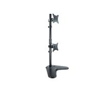 TooQ DB1703TNV-B Support Bureau Double Écran 17"-32" VESA 75/100mm, Charge Max. 9kg, Inclinaison -45°/+45°, Pivotement -90°/+90°, Noir
