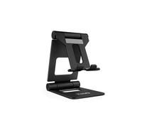 TooQ Keops PH-KEOPS-NOCHE: Support passif Aluminium noir pour Mobile/Smartphone, Tablette jusqu'à 10", Pliable, 178x104x125mm, 218g
