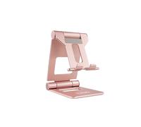 TooQ Keops Support Passif Aluminium Or Rose pour Mobile/Smartphone & Tablette (jusqu'à 10"), Dimensions 104x125mm, Pliable 7.8x1.6x12.7cm, 218g