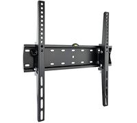 TooQ LP4255T-B Support Mural inclinable pour Moniteur/TV/LED 32 à 55" Poids jusqu'à 40 kg Distance au Mur 53 mm avec Niveau à Bulle Inclinaison -12° Format VESA jusqu'à 400 x 400 Noir