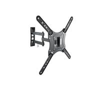 TooQ LP6055TN-B Support mural orientable pour écran 23"-55" (58-139.7cm), VESA 75x75-400x400, charge max. 30kg, inclinaison +/-20°, rotation 180°, noir.