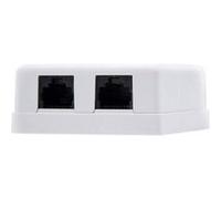 NanoCable 10.21.1002 - Rosette de surface RJ45 avec 2 prises Cat.5E UTP, Blanc