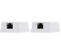 TooQ NANOCABLE 10.21.1501 - Rosette de surface RJ45 avec 1 prise Cat.6 UTP, Blanc (Lot de 2)