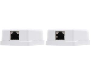 TooQ NANOCABLE 10.21.1501 - Rosette de surface RJ45 avec 1 prise Cat.6 UTP, Blanc (Lot de 2)