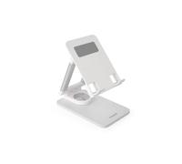 TooQ PH-Hermes-Luna - Support réglable pour téléphone Portable ou Tablette jusqu'à 12,9", Pliable, Rotation 360°, Coloris Blanc