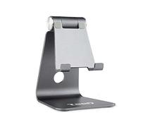 TooQ PH0001-G - Support de Table pour Inclinaison réglable pour Smartphone/iPhone/iPad/Tablette, Aluminium Gris foncé