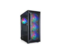 TooQ Ragnärok TQGCC101-B : Boîtier PC Midi Tower Noir, Acier, ATX/microATX/Mini-ITX, 3x120mm avant, 1x120mm arrière, USB 3.2 Gen 1, Baies 2.5/3.5", Panneau Verre Trempé