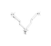 TooQ Support Bureau Double Écran DB4132TNR-W Blanc 17-32" (43.2-81.3cm) 18kg VESA 75/100mm Pince/Boulon Inclinaison -55/+55° Rotation 180°