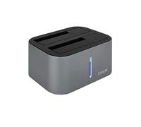 Tooq TQDS-805G Station d'accueil avec Double Baie SATA pour disques de 2,5" et 3.5", USB 3.0/USB 3.1 Gen1, Compatible avec USB 2.0, Fonction Clone Offline, Couleur Grise