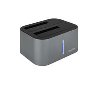 TooQ Station d'accueil TQDS-805G Double baie SATA 2,5"/3,5" USB 3.0/3.1 Gen1 Clone Offline Gris