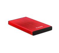 TooQ TQE-2527R Boîtier de disques de stockage Boîtier HDD Noir, Rouge 2.5