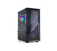 TOOQ TQGCC102-B - Boîtier de Jeu «Biohazard» ATX/Micro-ATX/Mini-ITX Moyenne Tour, Verre trempé, Panneau Avant avec RVB, Couleur